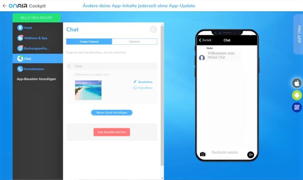 ON AIR Appbuilder - Chat Modul im Appbuilder